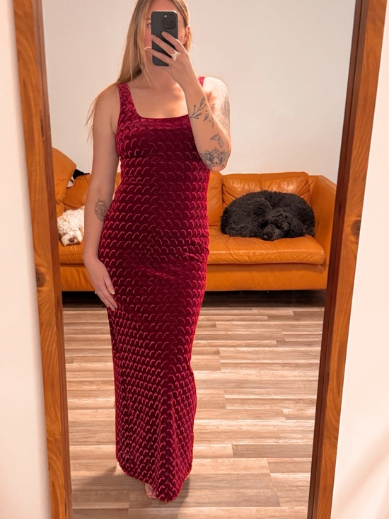 Jeremy Scott Dresses & Skirts - Vintage 90s Velvet Maxi Dress in Deep Wine